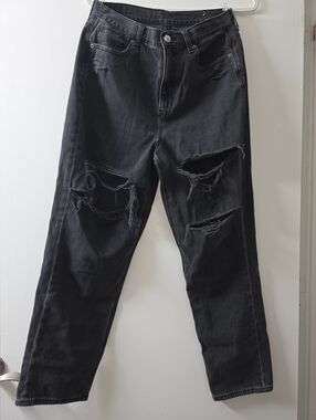 Moving Sale! { American Eagle Distressed Straight Leg Black Jeans Size 10